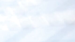 Japanese lady lets piss flow out while still in a skirt