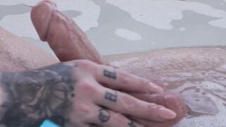 Busty trans stepmom Nadia Love jerking off her stepsons cock
