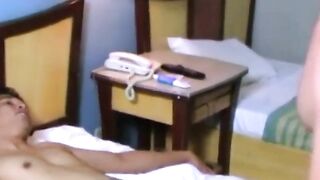 Mature daddy spoils Asian twink with cock and cum