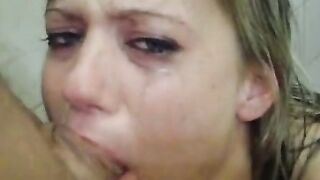 Blonde MILF Deepthroats and Gets Facialized