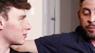 Eric Charming exposes cock for stepdad's sloppy mouth worship