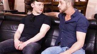 Eric Charming exposes cock for stepdad's sloppy mouth worship