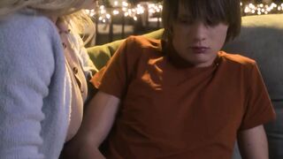Cute stud banging his busty stepmom Spikey Dee to serve her his tasty jizz