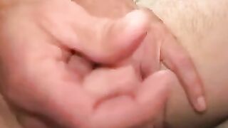 Tattooed older homo jerks his thick dick in bed