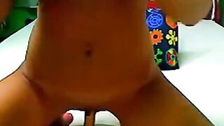 Big-Titted Brunette Rides Vibrator On Webcam