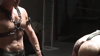 MuscleJockBound.com - Bound Luke Riley's cock swollen from bat pounding