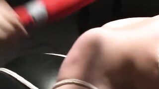 MuscleJockBound.com - Bound Luke Riley's cock swollen from bat pounding