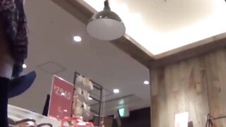 Voyeur hooked on Japanese stunners in skirts and white undies
