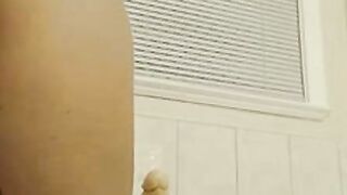 Big-Titted Blonde Rides Dildo On Cam