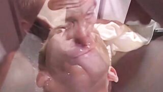 Horny jock takes extreme deepthroat from handsome dom