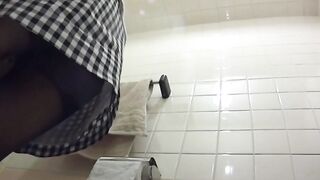 Waterproof lens films four Japanese hotties peeing in the restroom