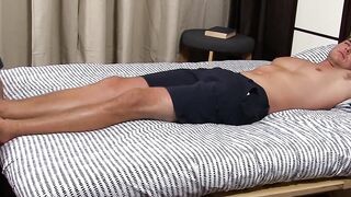 Silver fox lovingly tongues twink's perfect toes