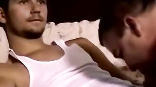 Young amateur drills two mature homos with fat shaft