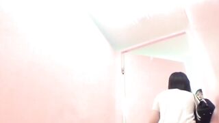 Japanese stunners cant hold back joint pee in public toilet