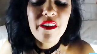 Big-Titted Brunette Masturbates on Webcam