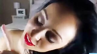 Big-Titted Brunette Masturbates on Webcam
