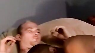 JoeSchmoeXXX.com - Black dude spreads legs for amateur white guy to cum on him eagerl