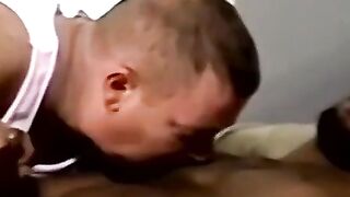 JoeSchmoeXXX.com - Amateur black guy jerks off solo with white dude kissing him passi