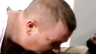 JoeSchmoeXXX.com - Amateur black guy jerks off solo with white dude kissing him passi