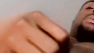 JoeSchmoeXXX.com - Amateur black guy jerks off solo with white dude kissing him passi