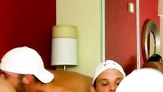 BarebackGayPorno.com - Jason Sparks gets his dick sucked in a steamy gay foursome