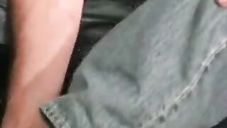 Hairy mature hunk loves pulling his throbbing cock