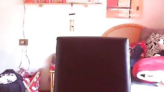 Redhead Italian teen has a wet hard orgasm with a huge dildo
