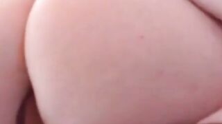 Redhead Italian teen has a wet hard orgasm with a huge dildo