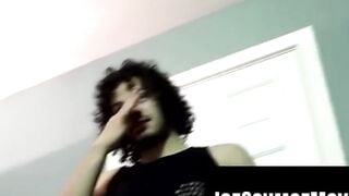 Two amateurs flood mature gays mouth with hot jizz