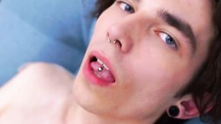 Lee Wefk strokes his rock hard cock till climax