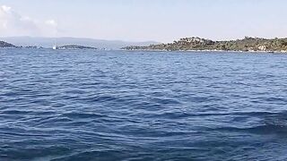 Public Flashing: Butt Plug & Pussy Exposed for Yachts & Fishermen