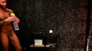 DaddyBondageBoy.com - Muscled soldier Dirk is chained up and flogged