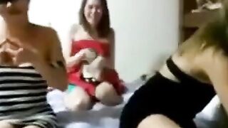 Korean Girls Drinking and Showing Off Their Assets