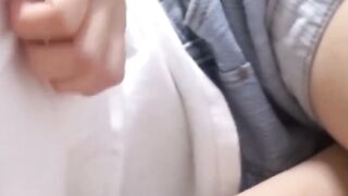 Witness Oriental gal drilling sensitive pussy with fingers