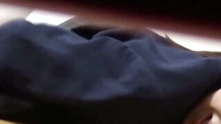 Lens peeks at Japanese cutie harshly toying her tight twat