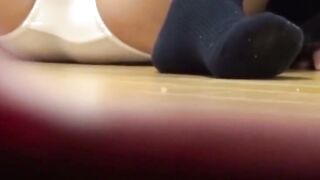 Lens peeks at Japanese cutie harshly toying her tight twat