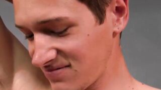Caesar Cummings tugs pubes then fists his stiff rod hard