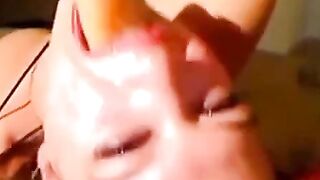 Silent Webcam Blowjob with Dildo