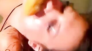 Silent Webcam Blowjob with Dildo