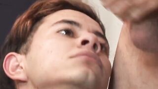 Submissive young homo swallows loads after raw pounding