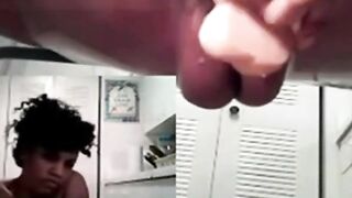 Black Girl Squirts with Sex Toy on Cam