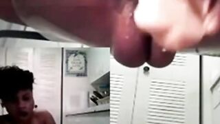 Black Girl Squirts with Sex Toy on Cam