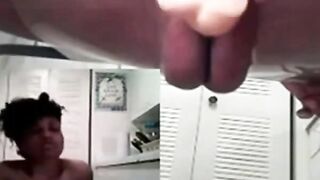 Black Girl Squirts with Sex Toy on Cam