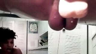 Black Girl Squirts with Sex Toy on Cam