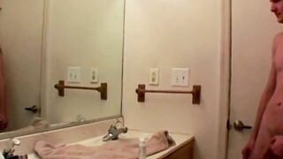 Handsome Clyde worships feet before solo masturbation