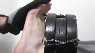 Leather gloves caress and torment smooth soles