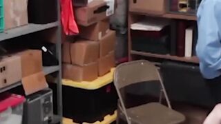 Skinny delinquent stud swallows officers huge black cock deep