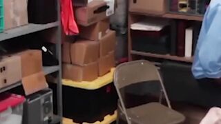 Skinny delinquent stud swallows officers huge black cock deep