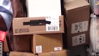 Skinny delinquent stud swallows officers huge black cock deep