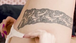 Lulu Love debuts solo rubbing and fingering her slick slit